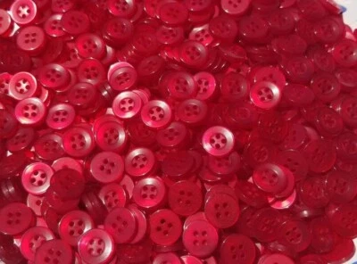 Red Buttons, 4 Hole Button for Shirts, Sewing, Knitting , Tailoring Material - Image 1 of 3