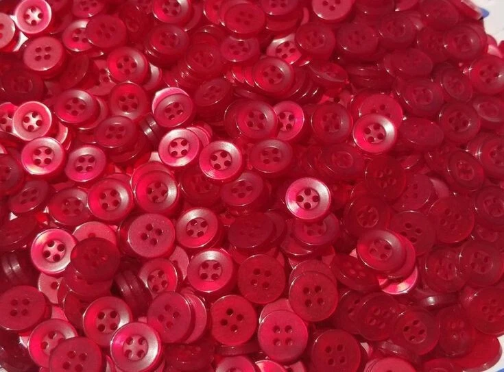 Red Buttons, 4 Hole Button for Shirts, Sewing, Knitting , Tailoring Material - Image 1 of 3