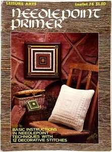 1976 Leisure Arts Needlepoint Primer 74 Pattern Book 12 Stitches Vintage 16014 - Picture 1 of 8