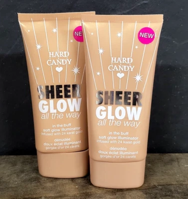 2X Iluminador Hard Candy Sheer Glow All the Way In The Buff Soft Glow 2,7 oz Foto 1 de 3