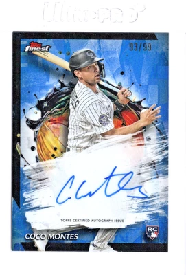 COCO MONTES S/P #93/99 2024 TOPPS FINEST BLUE REFRACTOR ROOKIE AUTOGRAPH ROCKIES - Image 1 of 3