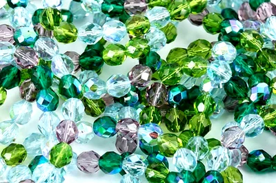 Mistura de contas de vidro Jablonex polido a fogo 4mm - Mistura de jardim de lavanda (100 contas) - Imagem 1 de 2