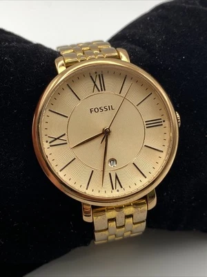 "Reloj Fossil Jacqueline ES3435 para mujer oro rosa acero inoxidable esfera analógica 6""" Foto 1 de 4