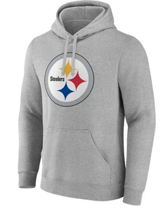 Pittsburgh Steelers Fanatics Deliver Fleece Pullover Hoodie - Heather Gray Large - Picture 1 of 2