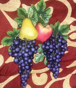 Fruit Resin Wall Hanging Apple Pear Grapes WMG-2006 - Picture 1 of 3