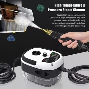 High-Power 2500W Portable Steam Cleaner Adjustable Temp 6 Brushes US Plug Home - Picture 1 of 9