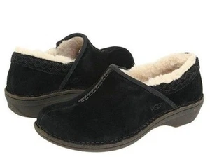 UGG Australia BETTEY RARO NEGRO Piel de oveja Logo Zapatos Zapatillas EE. UU. 6 ME ENCANTAN ZAPATOS - Imagen 1 de 12