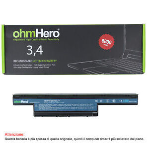 Batteria Ohmhero™ NERA 6800 mAh REALI per Acer Aspire 5755G