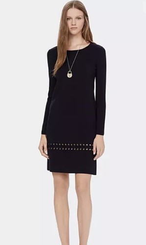 Autentico abito maglione lana TORY BURCH Harley blu navy taglia s e maglione cappotto taglia xs