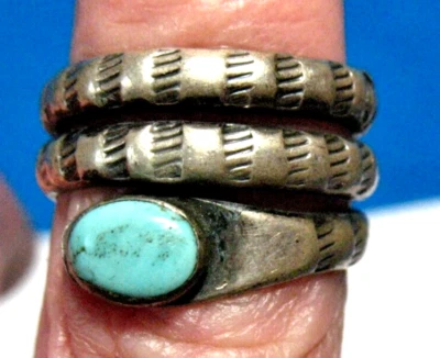 ANILLO ENVOLVENTE TURQUESA PLATA ESTERLINA BANDA TAMAÑO 4,75 6 GRAMOS Foto 1 de 3