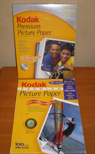 Kodak Premium Picture Paper 8.5 x 11 Heavy Wt High Gloss 100 Sheets + 53 BONUS - Picture 1 of 5