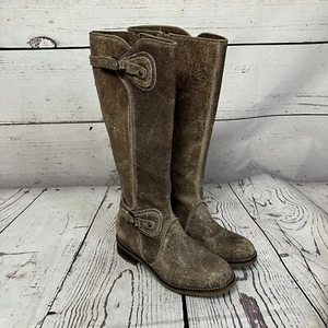 Schuler and Sons Philadelphia Factory Boots Womens 7 Distressed Tall Leather - Picture 1 of 11