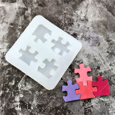 Silicone Jigsaw 4PCS Puzzle Resin Casting Mould Pendant Mold Jewelry Making DIY