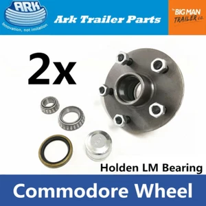 ARK Trailer 2x Hubs Commodore 5 Stud Wheel Lazy Hub Holden LM Bearings Kit CD150 - Picture 1 of 6