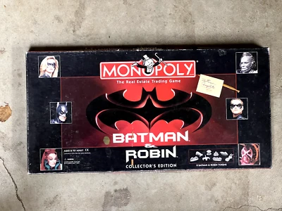 BATMAN AND ROBIN COLLECTORS EDITION MONOPOLY GAME~Opened Box - Image 1 of 4