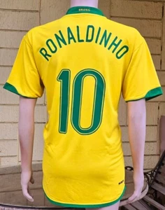 BRAZIL 2006 WORLD CUP QUATER FINALS RONALDINHO 10 HOME JERSEY NIKE SHIRT XL - Picture 1 of 16