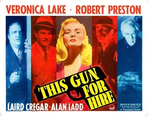 "THIS GUN FOR HIRE" (1942) half sheet 22"x28" classic film noir movie poster!! - Picture 1 of 6