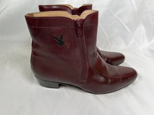 Rare VTG Playboy Womens 7D Genuine Cherry Red Leather Oxford Shoe Low Top USA - Picture 1 of 9