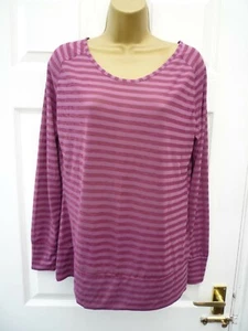 Crane Damen Gr. M 12 14 rosa gestreift lässig halbtransparent leichtes T-Shirt Top - Bild 1 von 9