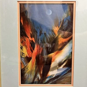 Estampado alemán moderno vintage de mediados de siglo enmarcado - Imagen 1 de 5