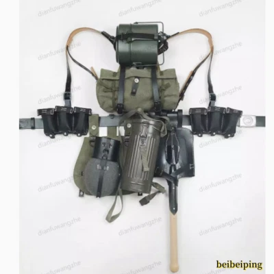 WW2 WWII 98K/MP40 Canvas Equipment Field Gear 11pcs Combination Set Replica Prop - Image 1 of 4