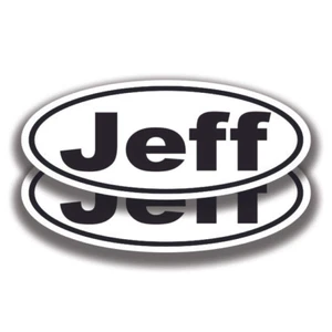 JEFF NAME DECALs 2 Stickers Bogo Car Truck Bumper Window - Picture 1 of 1