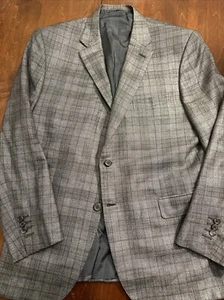Brioni Brunico Gray Plaid Virgin Wool Cashmere Silk LinenBlazer Jacket 56IT 46US - Picture 1 of 23