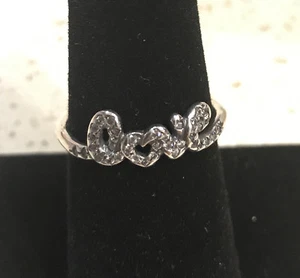 Pandora Signature of Love Ring #190928CZ ~ FREE HINGED BOX & POLISH CLOTH + Tag - Picture 1 of 8