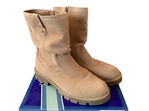 New White Mountain Glean Suede Inside Zip Mid Shaft Women’s Boots Beachwood 10W - Picture 1 of 6