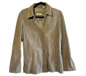 Valerie Stevens Women's Suede Leather Blazer Jacket Size M Lined - Picture 1 of 9