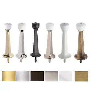 Premium Door Stoppers Metal Elegant Rigid Doorstop Nickel ORB Brass White Chrome - Picture 1 of 13