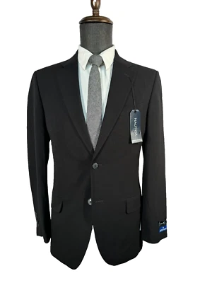 NUEVO NAUTICA Para Hombres Negro ELASTIZADO AJUSTADO Traje Abrigo Deportivo Blazer Chaqueta 38R Foto 1 de 4
