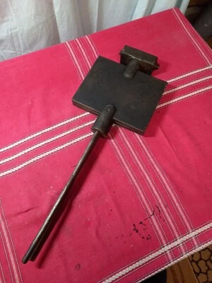TRES rare ancien gaufrier fer a gaufre d alsace gaufres gaufrette bricelet - Photo 1/4