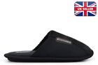 Zedzzz Mens Slippers Mens Mule Slippers Mens Mules Slip On Synthetic Suede Black