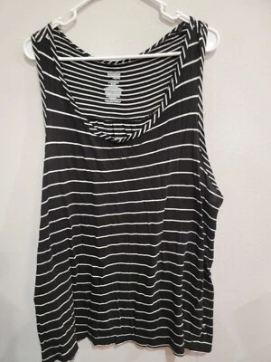 Danskin теперь спортивная повседневный Майка черный w белая полоса Wm Sz 3 X (22 Вт/24 Вт) - Изображение 1 из 4