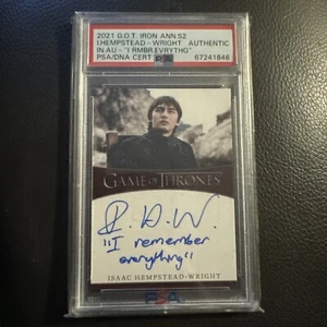 Game of Thrones Iron Anniversary 2 Isaac Hempstead-Wright inscription AUTO - Photo 1/2