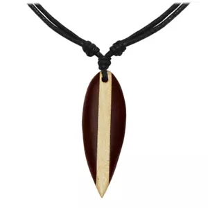 1 verstellbare Kette mit Anhänger Surfbrett Streifen Holzanhänger Surferkette - Bild 1 von 4