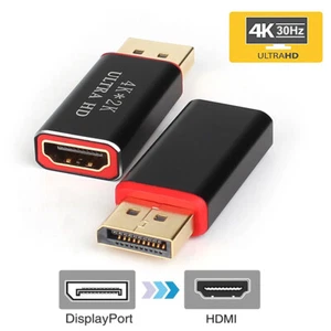4K Display Port To HDMI Male Female Adapter Converter DisplayPort DP To HDMI &Z0 - Afbeelding 1 van 7