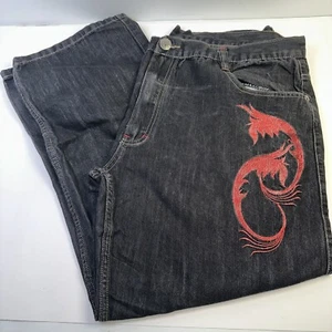 Vintage Y2K Delf Trading Imperious Jeans Herren 42x30 Goth Skater Rot Stickerei - Bild 1 von 10