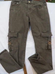 THRT Strap Buckle Olive Green Skinny Cargo Jeans Used 34 Schrittlänge 31 - Bild 1 von 11
