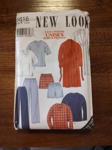 ACCAPPATOIO E PIGIAMA UNISEX NEW LOOK PATTERN #6816 con VARIAZIONI S-XXL NON TAGLIATO - Foto 1 di 2