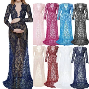 Pregnant Women Bridesmaid Maxi Dress Photo Shoot Photography Maternity Gown US 、 - Picture 1 of 20