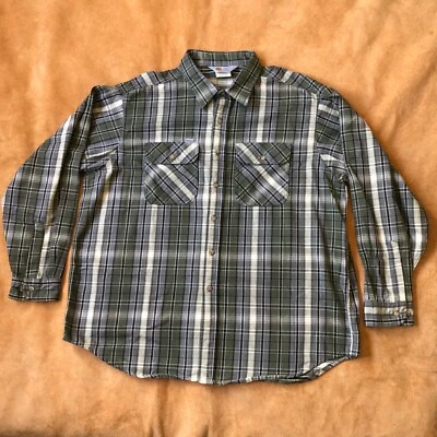Camisa Carhartt EE. UU. Vintage S61 Franela Pesada Verde Musgo Gris Excelente Foto 1 de 4