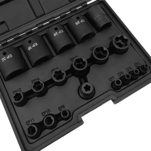 19pc E Torx Socket Set 1/4" 3/8" 1/2" Drive Female External Star Sockets E4-E32 - Picture 1 of 4