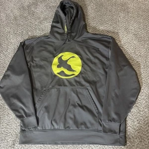 Gander Mountain Hoodie Mens 2XL Gray Yellow Pullover Sweatshirt Outdoor Hunting - Picture 1 of 8