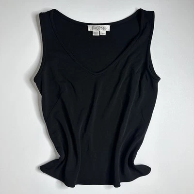 Camiseta sin mangas vintage Y2k años 90 Kay Unger negra cuello en V cami talla 6 Whimsigoth grunge Foto 1 de 4