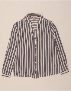 ESPRIT Womens Shirt UK 12 Medium White Striped Viscose AJ14 - Picture 1 of 3