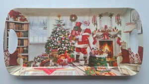 LEONARDO CHRISTMAS SANTA SANDWICH MEDIUM MELAMINE TRAY WITH HANDLES - Picture 1 of 1