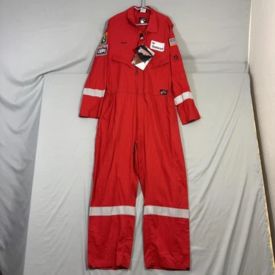 Red Wing FR Coveralls Mens 48R Westex UltraSoft Reflective Weatherford Patch - Image 1 of 4