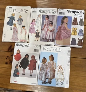 Lot: 5 Sewing Patterns Girls Size 2-8 range. Dresses, Cape, Hat. Etc. Uncut - Picture 1 of 12